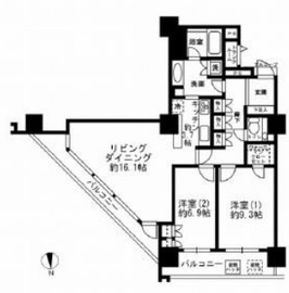 コスモポリス品川 30階 間取り図