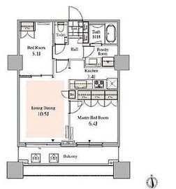 タワーコート北品川 3204 間取り図