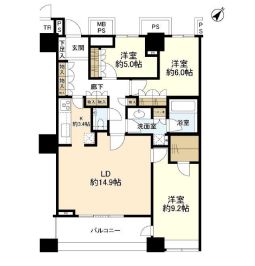 ザ・東京タワーズ シータワー 48階 間取り図