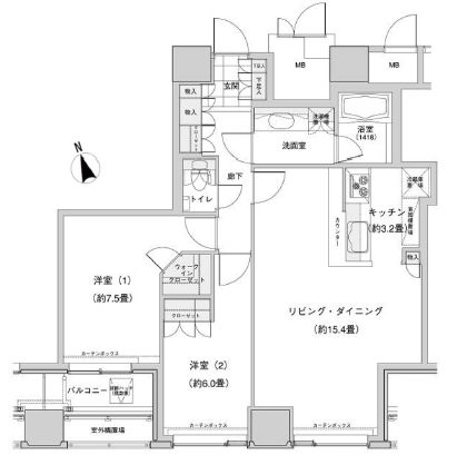 ウエストパークタワー池袋 2905 間取り図