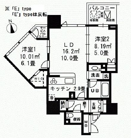 ベイサイドタワー晴海 2階 間取り図