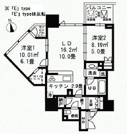 ベイサイドタワー晴海 2階 間取り図