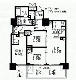 ベイサイドタワー晴海 13階 間取り図