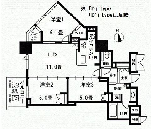 ベイサイドタワー晴海 13階 間取り図