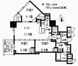 ベイサイドタワー晴海 13階 間取り図