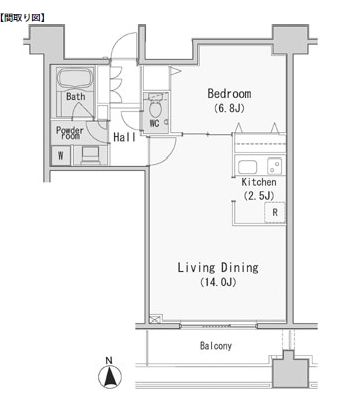 レジディア西麻布 708 間取り図