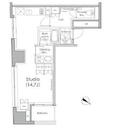 パークハビオ水天宮前 206 間取り図