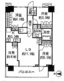 浅草タワー 14階 間取り図