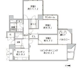 Shibaura Crystal 品川レジデンス 17階 間取り図