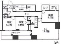 キャピタルゲートプレイス ザ・タワー 24階 間取り図