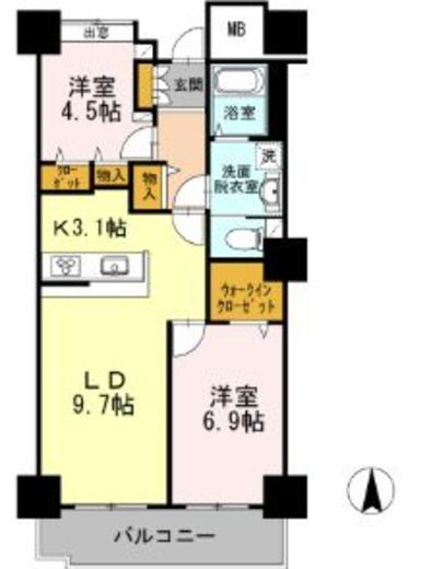 品川シーサイドビュータワー1 1509 間取り図