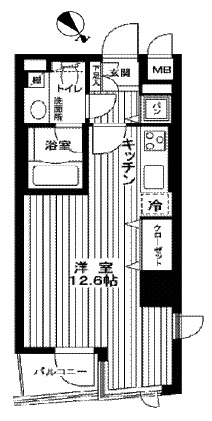 カスタリア新宿御苑 1008 間取り図