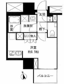 ザ・パークハウス上野 3階 間取り図