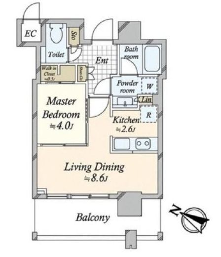 THE ROPPONGI TOKYO CLUB RESIDENCE 13階 間取り図