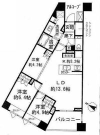パークハウス東中野リヴゴーシュ 2階 間取り図