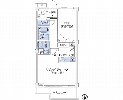 代官山BLESS鉢山 307 間取り図