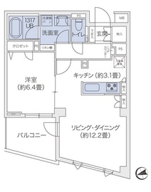 代官山BLESS鉢山 202 間取り図