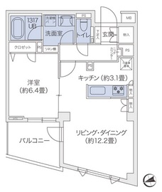 代官山BLESS鉢山 102 間取り図