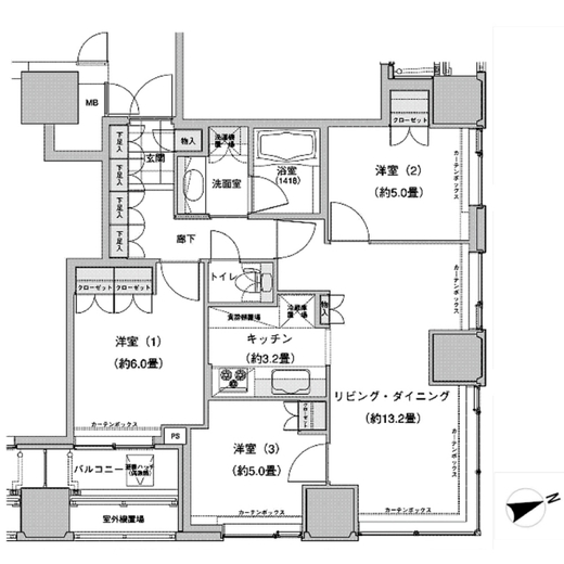 ウエストパークタワー池袋 2213 間取り図