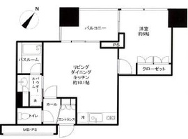 シティタワー新宿新都心 6階 間取り図