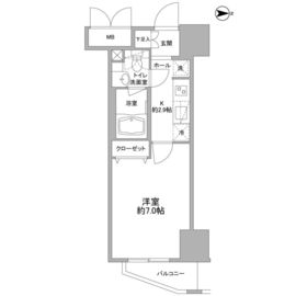 コンフォリア西蒲田 706 間取り図