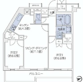 代官山BLESS鉢山 402 間取り図