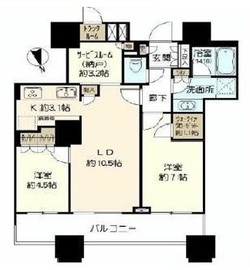 パークシティ大崎 ザ タワー 8階 間取り図