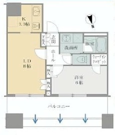 クレストプライムタワー芝 12階 間取り図