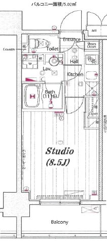 ガーラ・プレシャス門前仲町 2階 間取り図