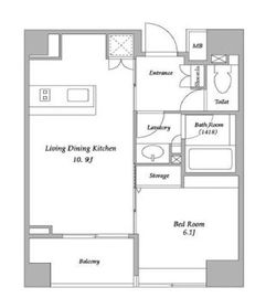 BPRレジデンス蔵前 401 間取り図