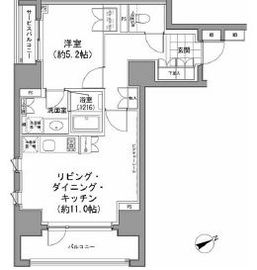 パークハビオ八丁堀 1106 間取り図