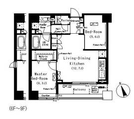 パークキューブ代々木富ヶ谷 304 間取り図