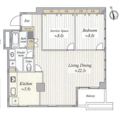 鳥居坂レジデンス 406 間取り図