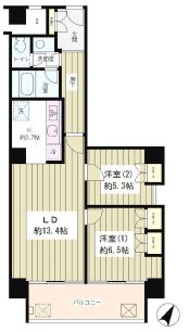 リバー＆タワー 1402 間取り図