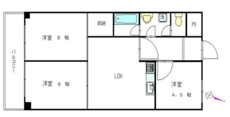 ライオンズマンション麻布十番 3階 間取り図