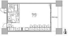 レジディア芝浦KAIGAN 1102 間取り図