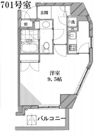 ヒルサイド御殿山 701 間取り図