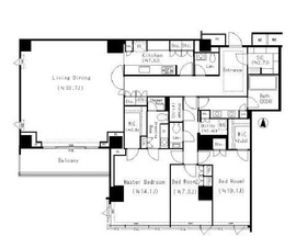 フォレストテラス鳥居坂 404 間取り図