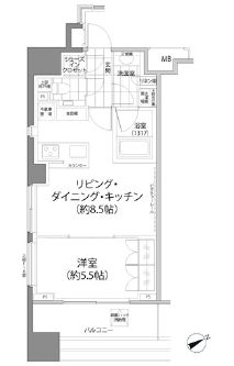 パークハビオ西新宿 1006 間取り図