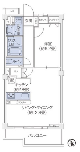 代官山BLESS鉢山 210 間取り図