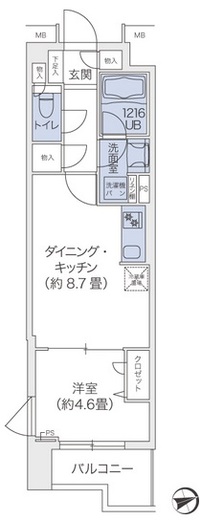 ライオンズマンション広尾南 213 間取り図