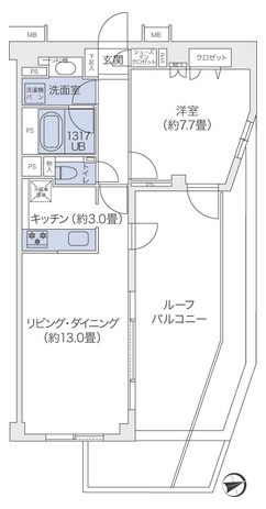 代官山BLESS鉢山 314 間取り図