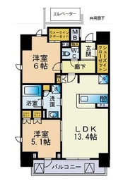 リビオレゾン東銀座 2階 間取り図