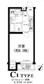 スパシエソリデ目黒 205 間取り図