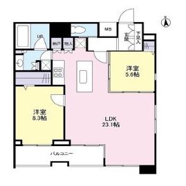 パークフラッツ中目黒 1202 間取り図