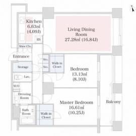 ラ・トゥール神楽坂 1703 間取り図