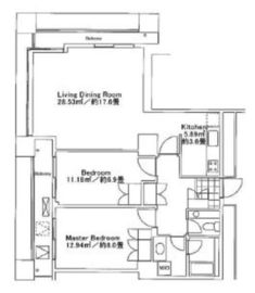 グランパークハイツ 1206 間取り図