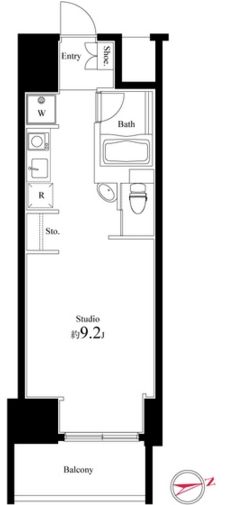 スクエアガーデン池袋 205 間取り図