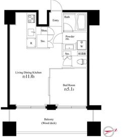 スクエアガーデン池袋 1102 間取り図