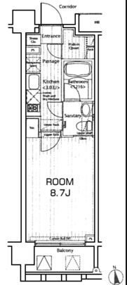 プライマル新宿若松町 605 間取り図